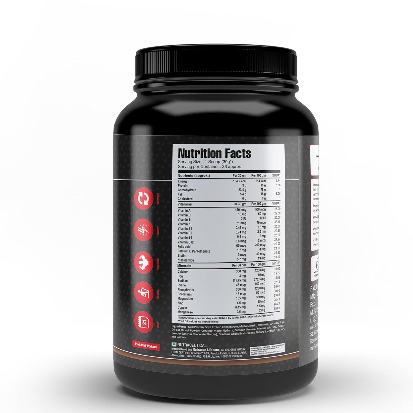 Mypro Vanilla Weight Gainer Protein Supplement 1kg