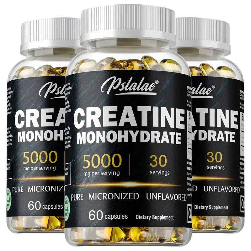 Creatine Monohydrate - Boost Muscle Strength, Promote Muscle Growth, Improve Athletic Performance, Vegetarian, Gluten-free