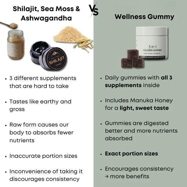 3 in 1 Gummies Cured Shilajit Gummies for Men