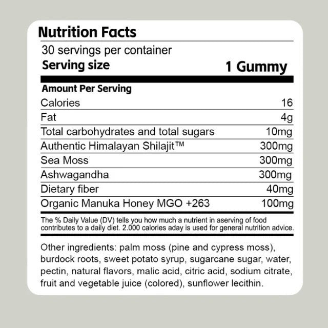 3 in 1 Gummies Cured Shilajit Gummies for Men