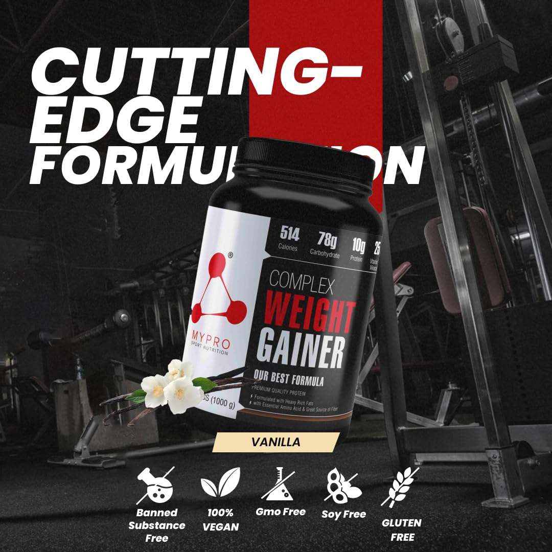Mypro Vanilla Weight Gainer Protein Supplement 1kg