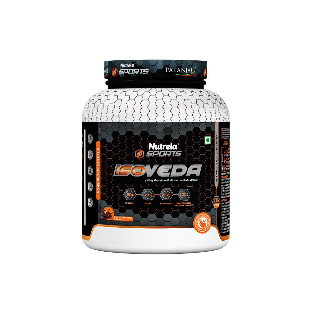 NUTRELA Premium Whey Isolate Protein 1kg Vanilla 90% Protein with BCAA & Enzymes