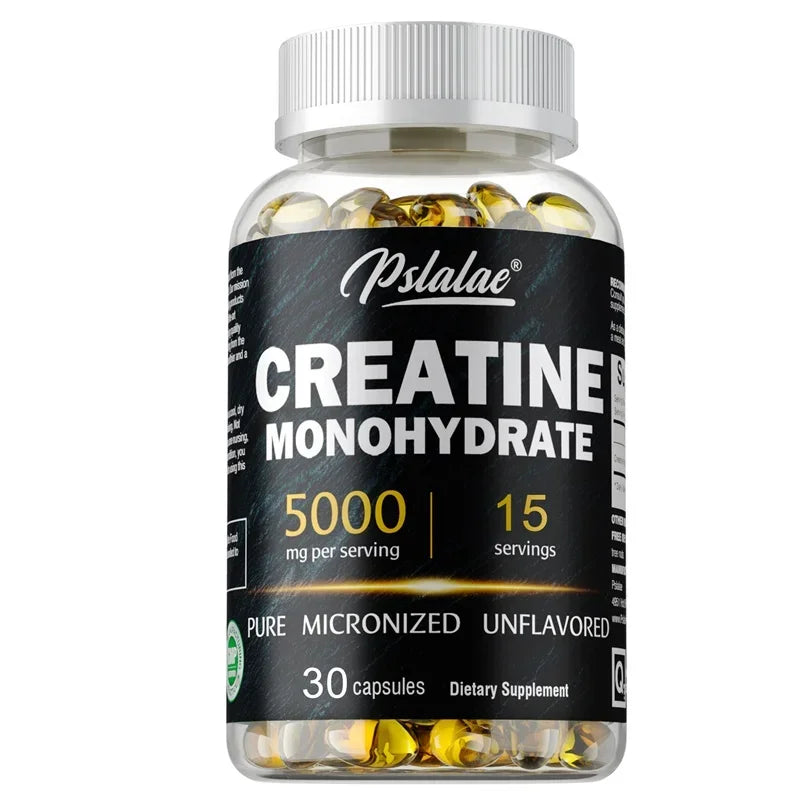 Creatine Monohydrate - Boost Muscle Strength, Promote Muscle Growth, Improve Athletic Performance, Vegetarian, Gluten-free