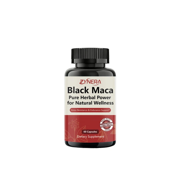 Black Maca Extract Capsules for Men Muscle Strength Immunity Vitality Health, Endurance, Focus Performance Supplement for Adults