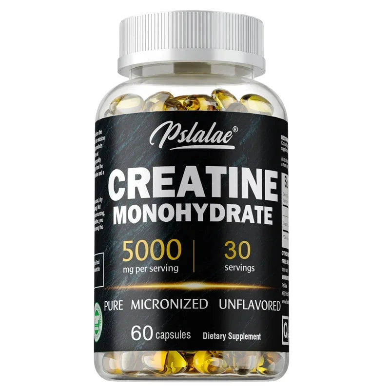 Creatine Monohydrate - Boost Muscle Strength, Promote Muscle Growth, Improve Athletic Performance, Vegetarian, Gluten-free