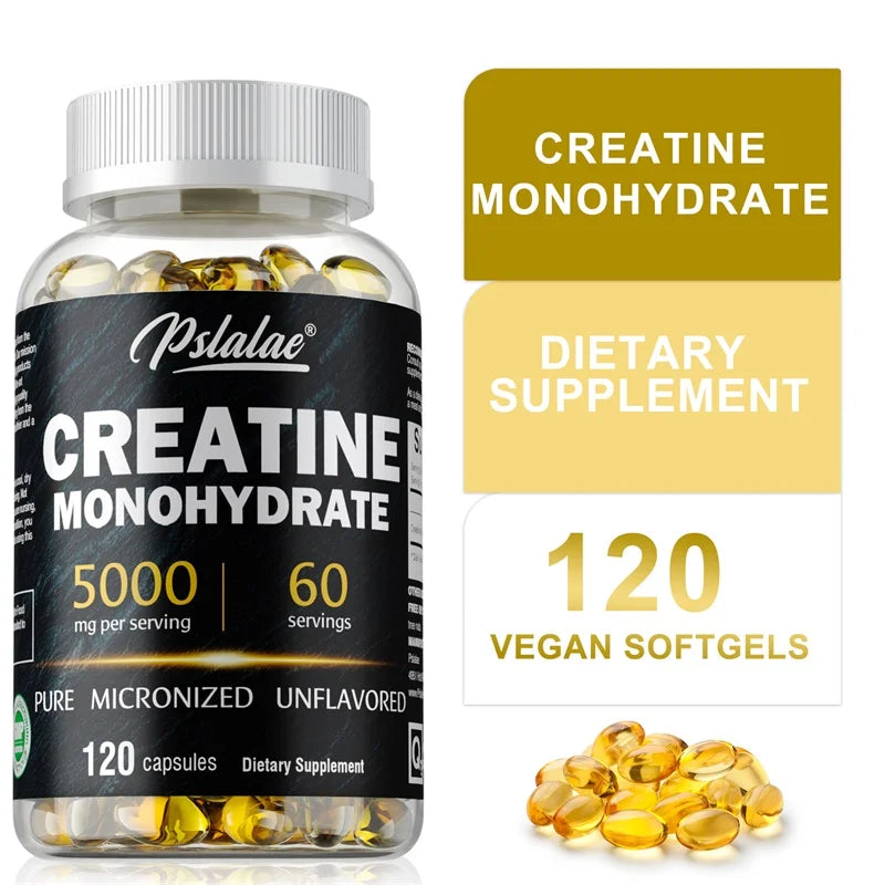 Creatine Monohydrate - Boost Muscle Strength, Promote Muscle Growth, Improve Athletic Performance, Vegetarian, Gluten-free